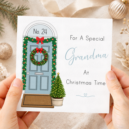 Personalised Festive Front Door Christmas Card