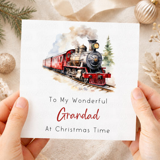 Personalised Steam Train Christmas Card – Any Relation