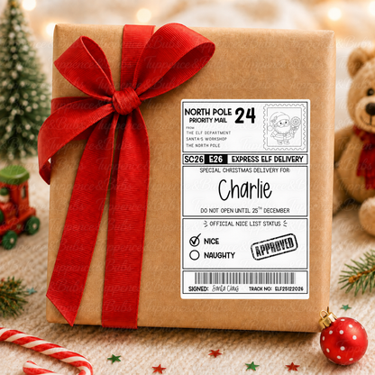 Personalised 4x6 Santa North Pole Christmas Gift Labels – Pack of 10