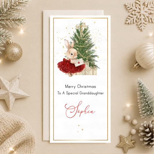 Personalised Bunny Christmas Money Card