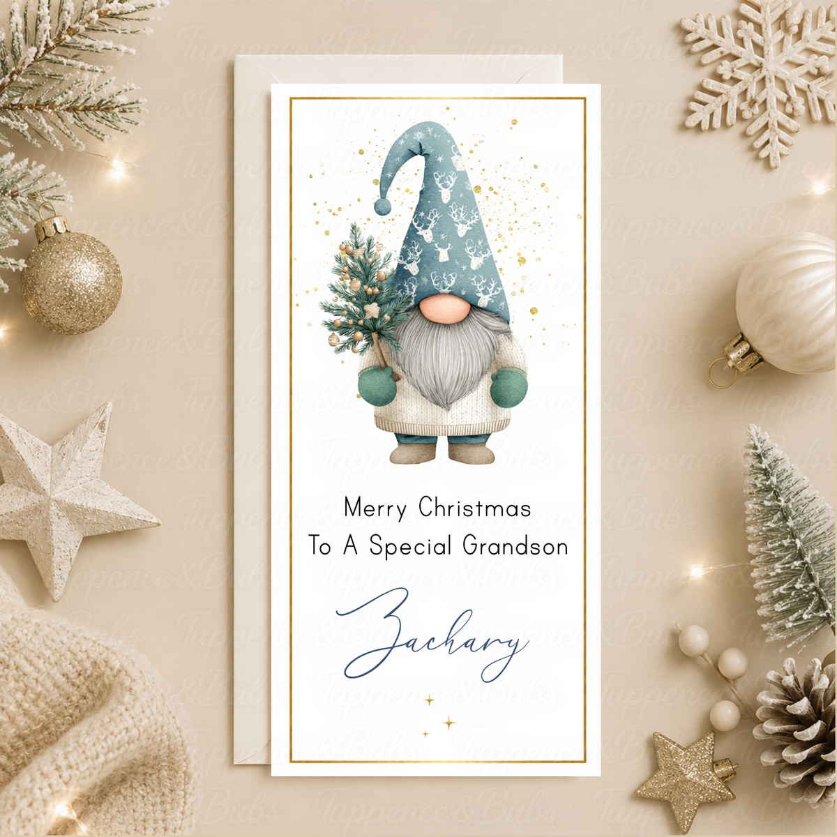 Personalised Cute Gnome Christmas Money Card
