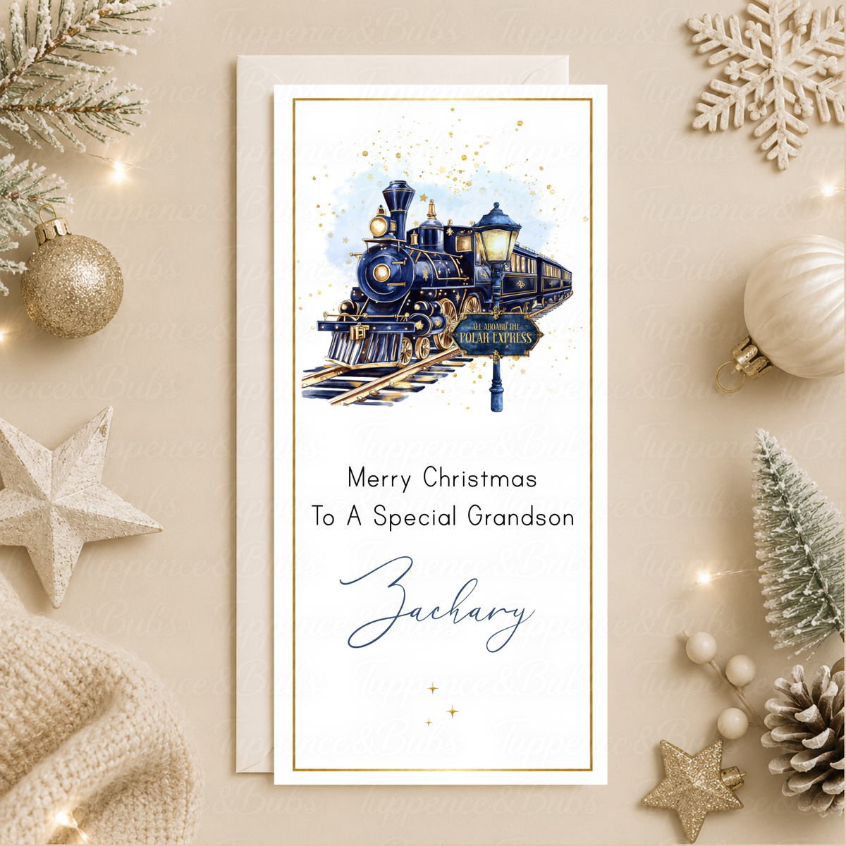 Personalised Christmas Train Money Card