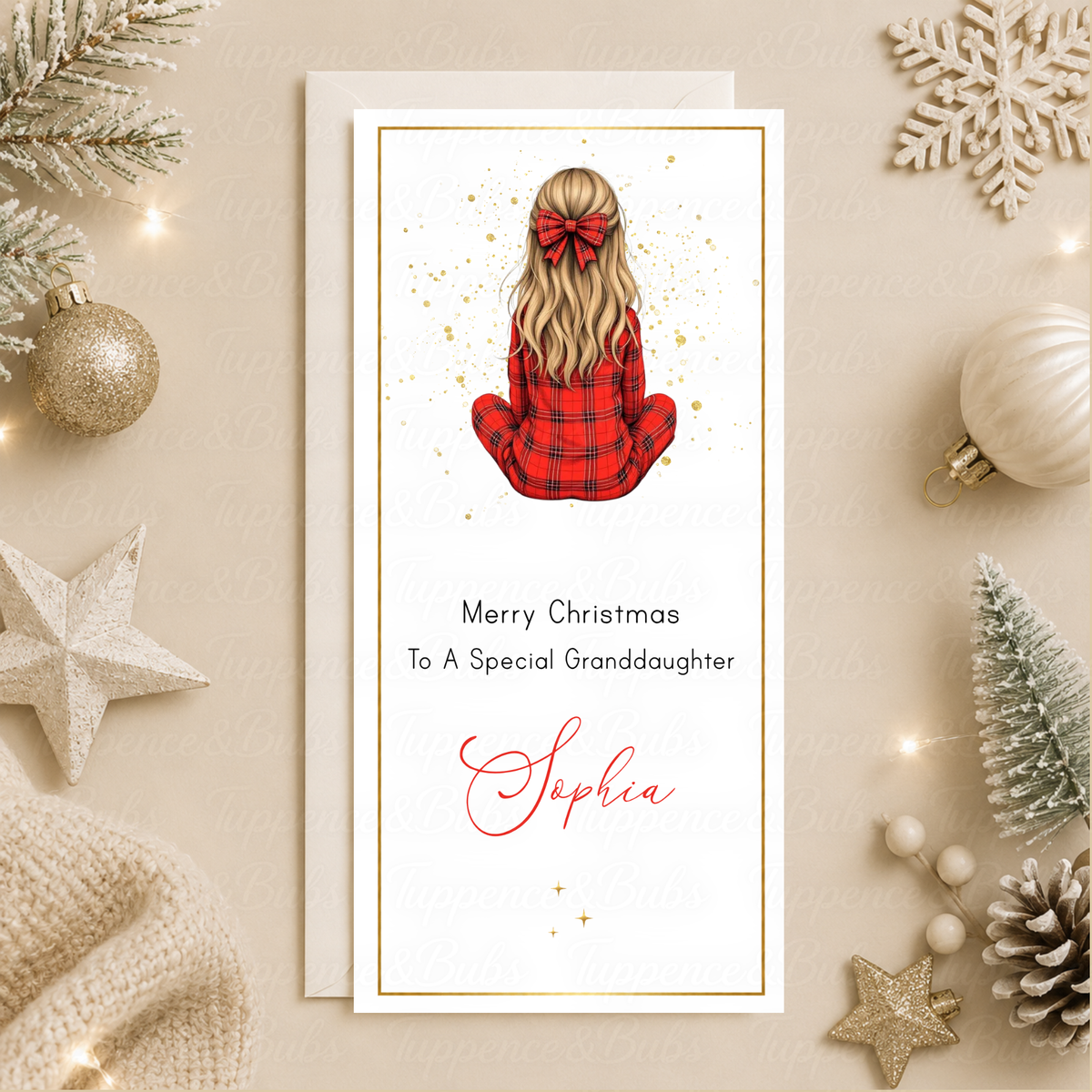 Personalised Older Girl Christmas Money Card