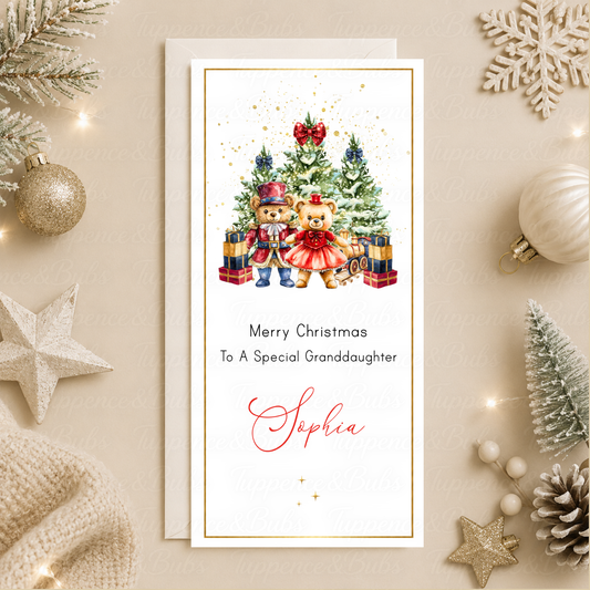 Personalised Teddy Bear Christmas Money Card