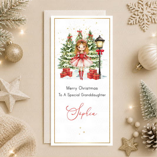 Personalised Princess Christmas Money Card