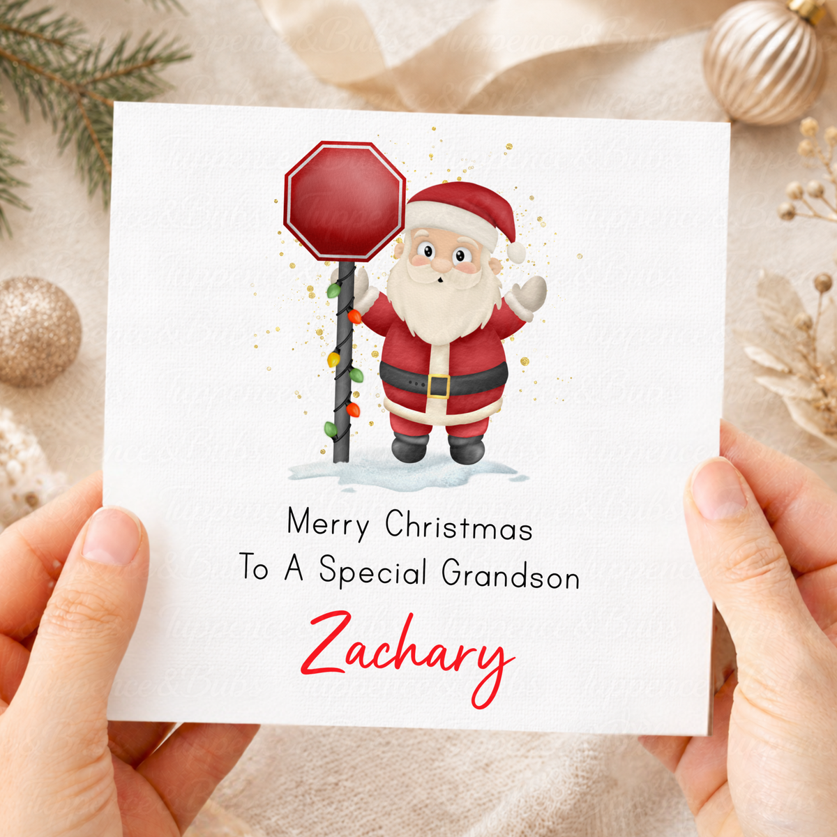Personalised Santa Christmas Card