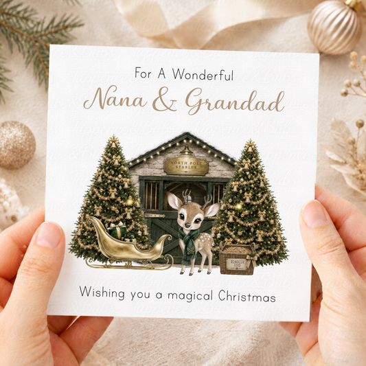Personalised North Pole Reindeer Christmas Card