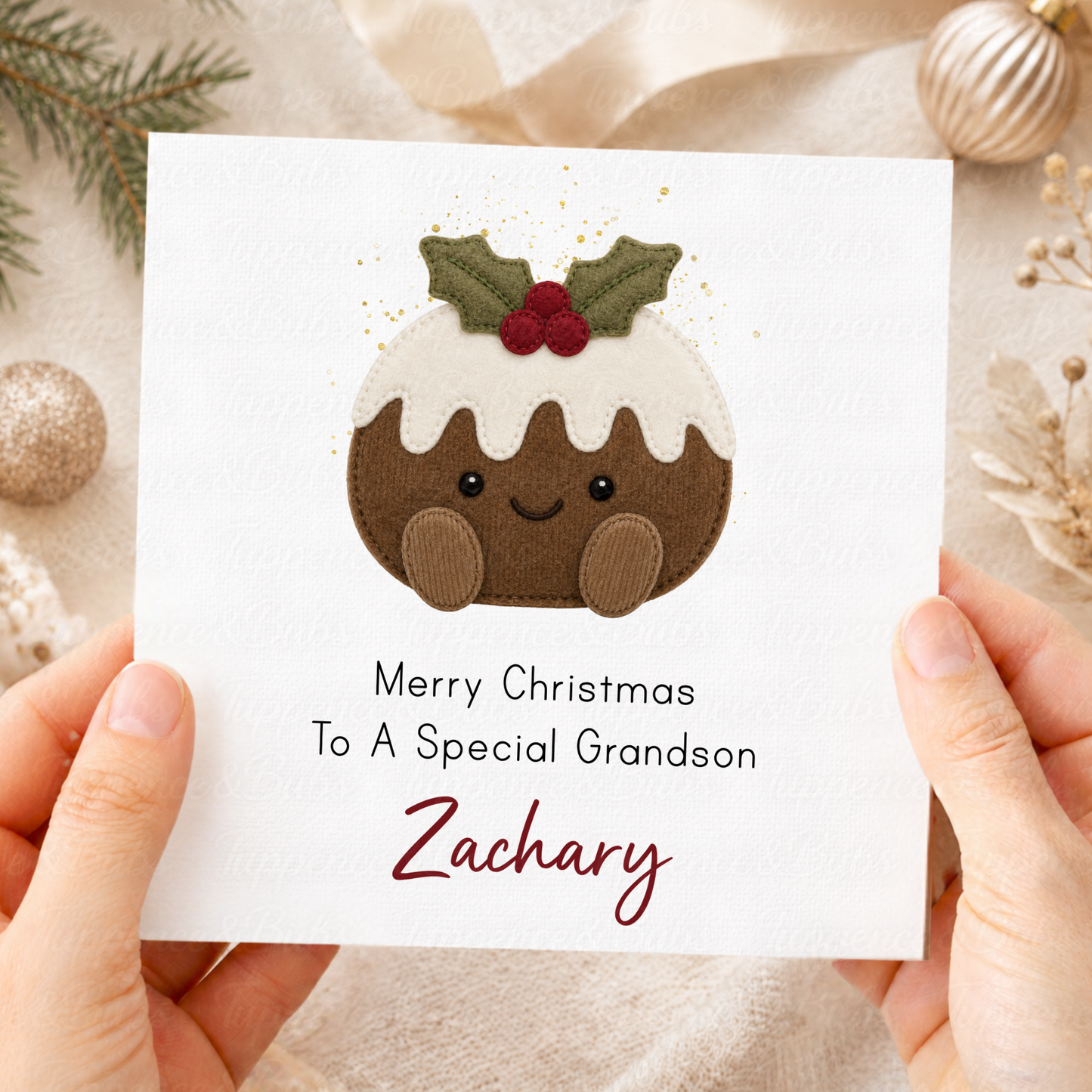 Personalised Christmas Pudding Card
