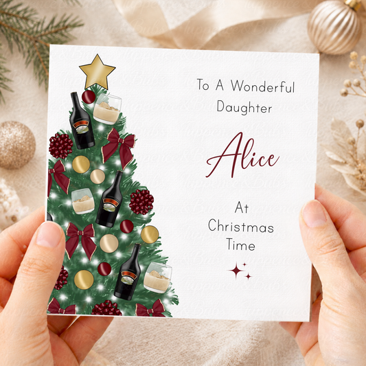 Personalised Cream Liqueur Christmas Card