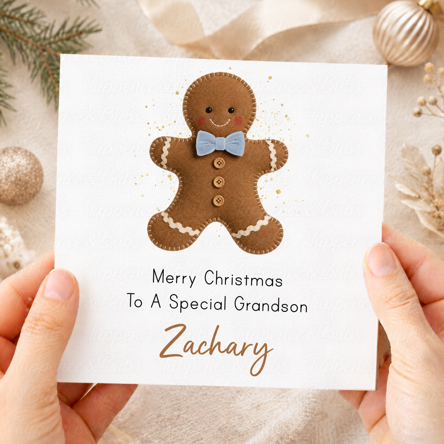 Personalised Gingerbread Man Christmas Card