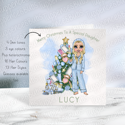 Blue Beauty Inspired Christmas Card
