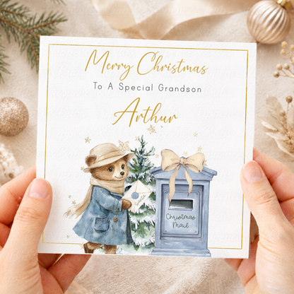 Personalised Christmas Card – Bear & Bunny Letters to Santa Designs