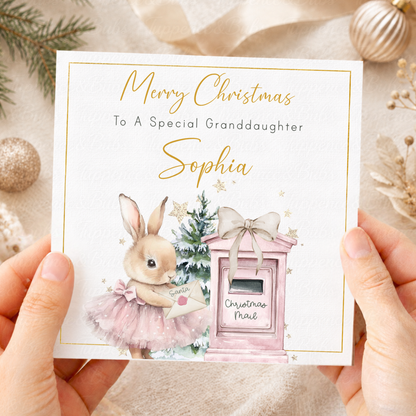 Personalised Christmas Card – Bear & Bunny Letters to Santa Designs