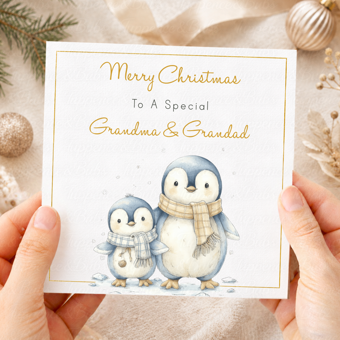 Personalised Penguin Christmas Card – Any Relation