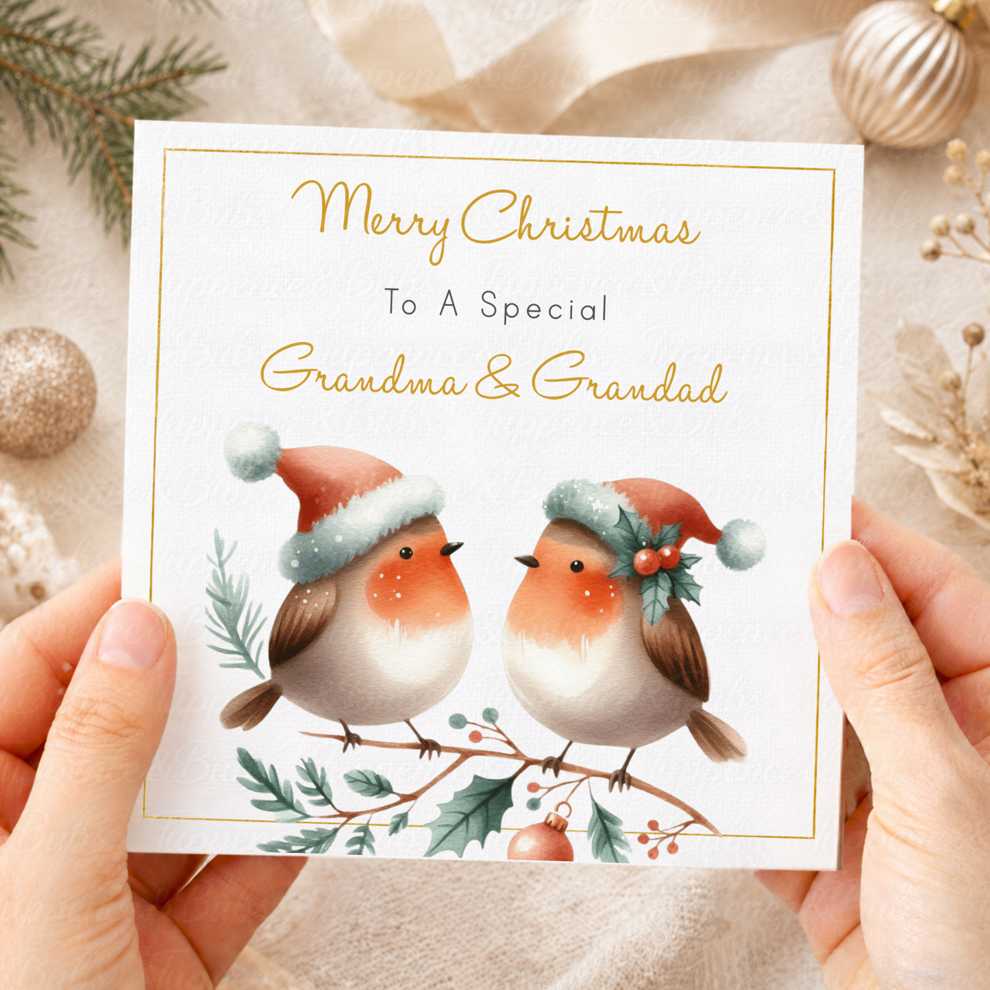 Personalised Robin Christmas Card – Any Relation