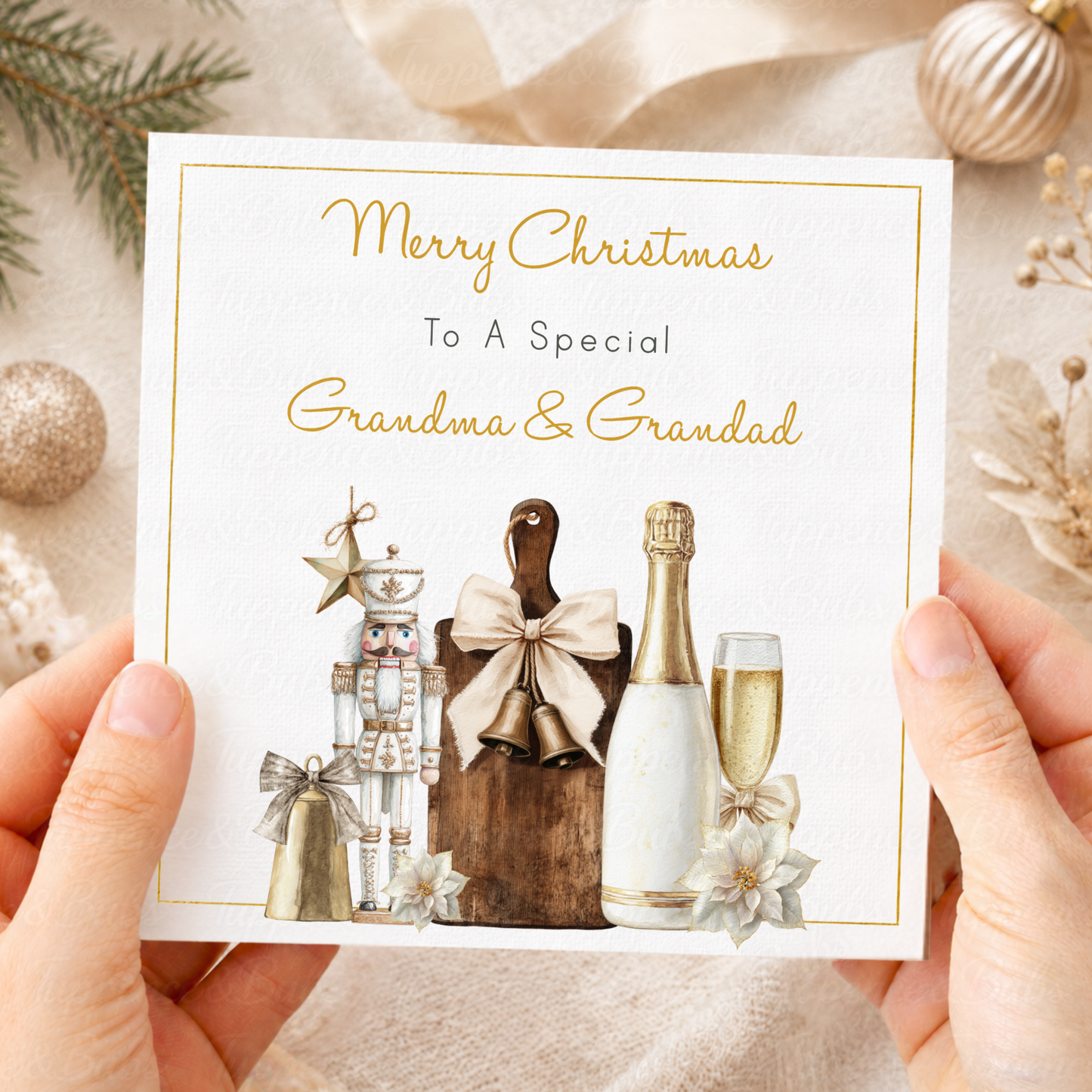 Personalised Champagne Christmas Card – Any Relation