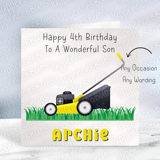 Lawn Mower Birthday Card
