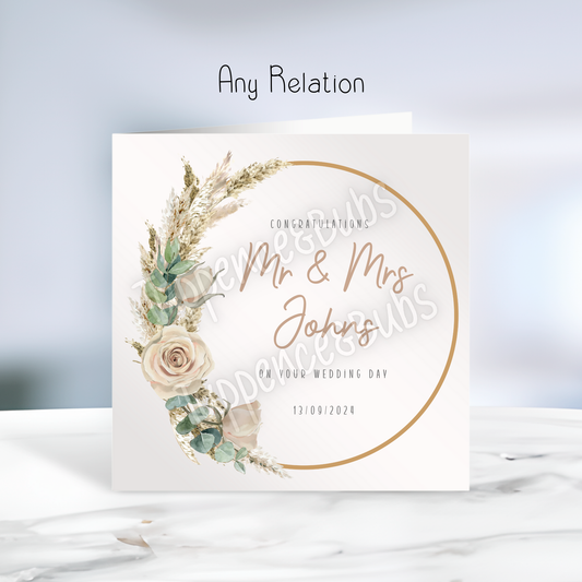 Boho Themed Wedding Card