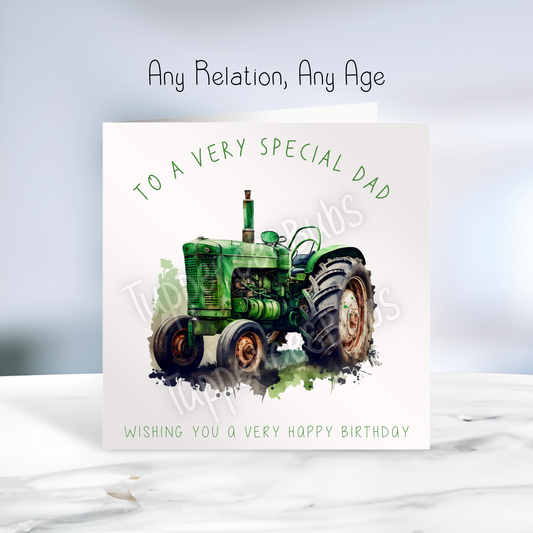 Tractor Inspired Birthday Card