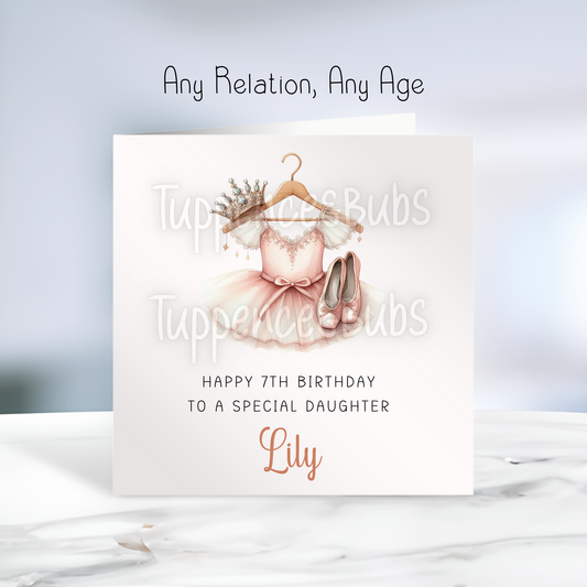 Ballerina Inspired Birthday Card
