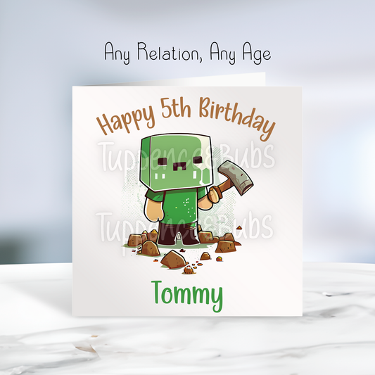 Creeper Inspired Birthday Card
