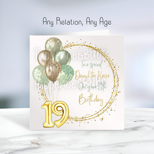 Sage Green Birthday Card