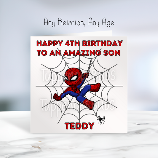 SpiderMan Inspired Birthday Card