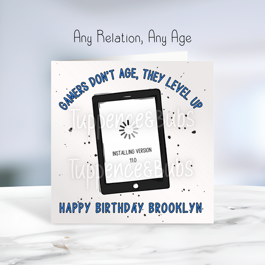 Tablet Inspired Birthday Card