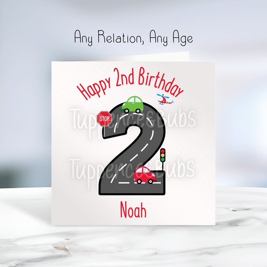 Racetrack Birthday Card - Any Age