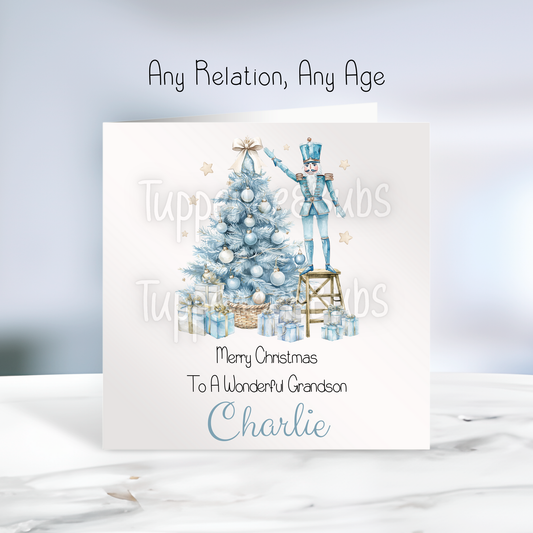 Blue Nutcracker Inspired Christmas Card