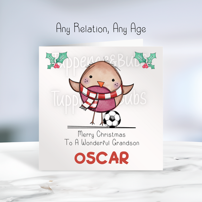 Football Robin Christmas Card