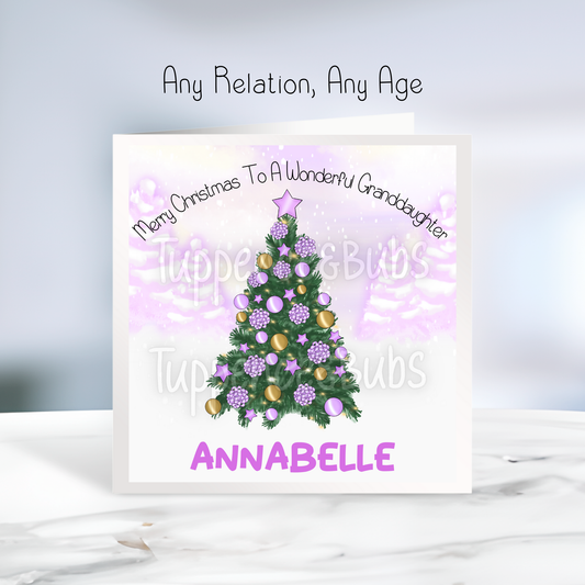 Purple Themed Christmas Card