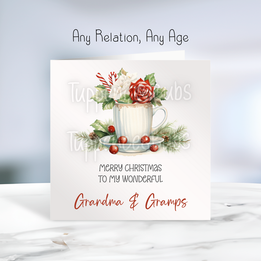 Candy Cane Personalised Christmas Card