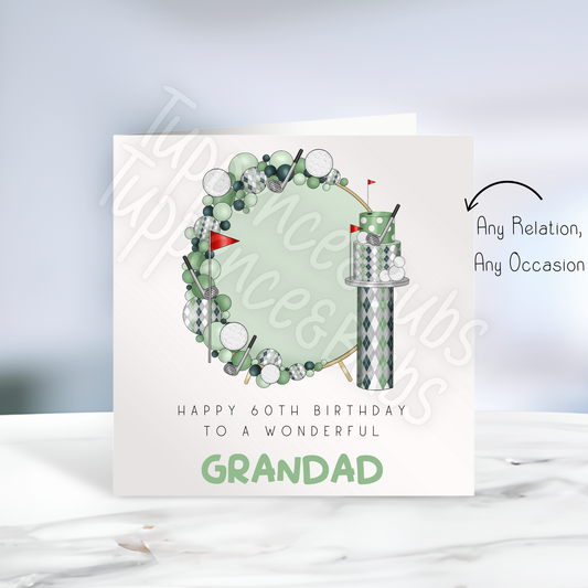 Golf Themed Birthday Card