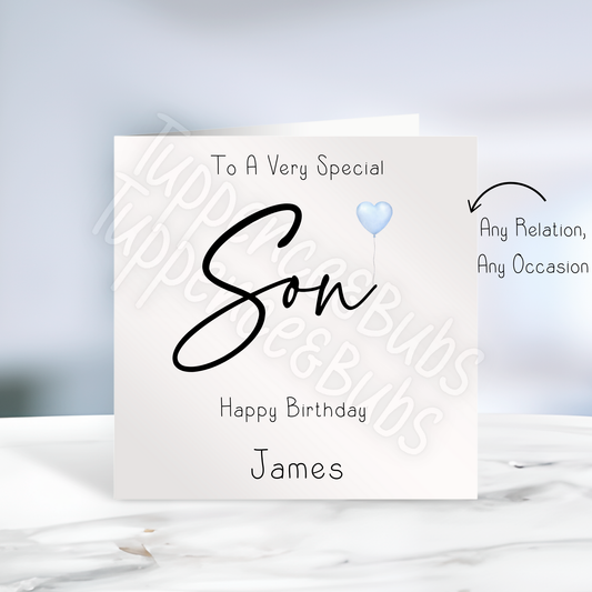 Blue Balloon Themed Birthday Card