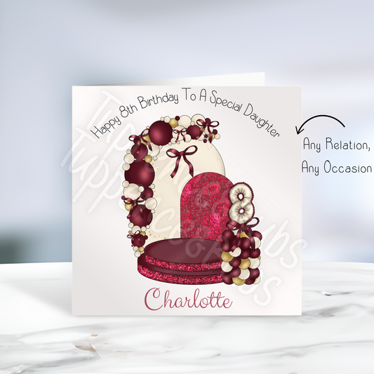 Burgundy & Cream Themed Birthday Cars - 2 designs