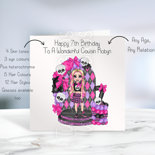 Monster High Inspired Birthday Card