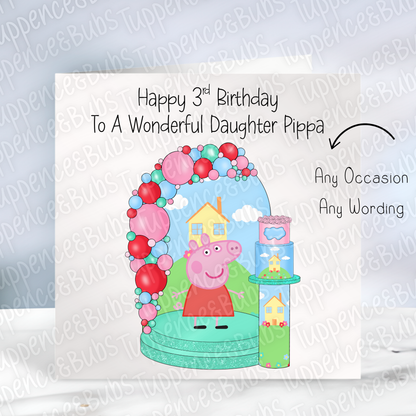 Pig Inspired Birthday Card - 3 Designs