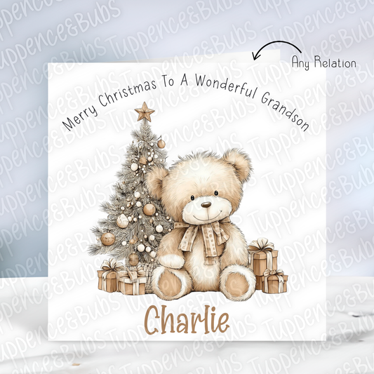 Teddy Bear Themed Christmas Card - 4 Designs