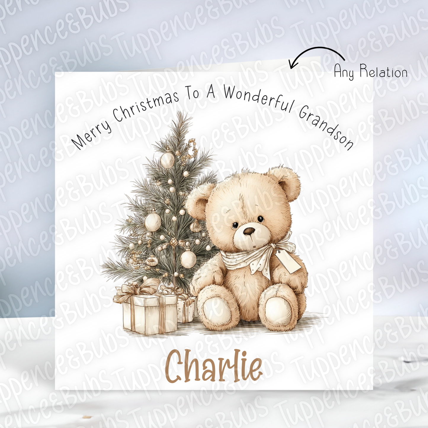 Teddy Bear Themed Christmas Card - 4 Designs