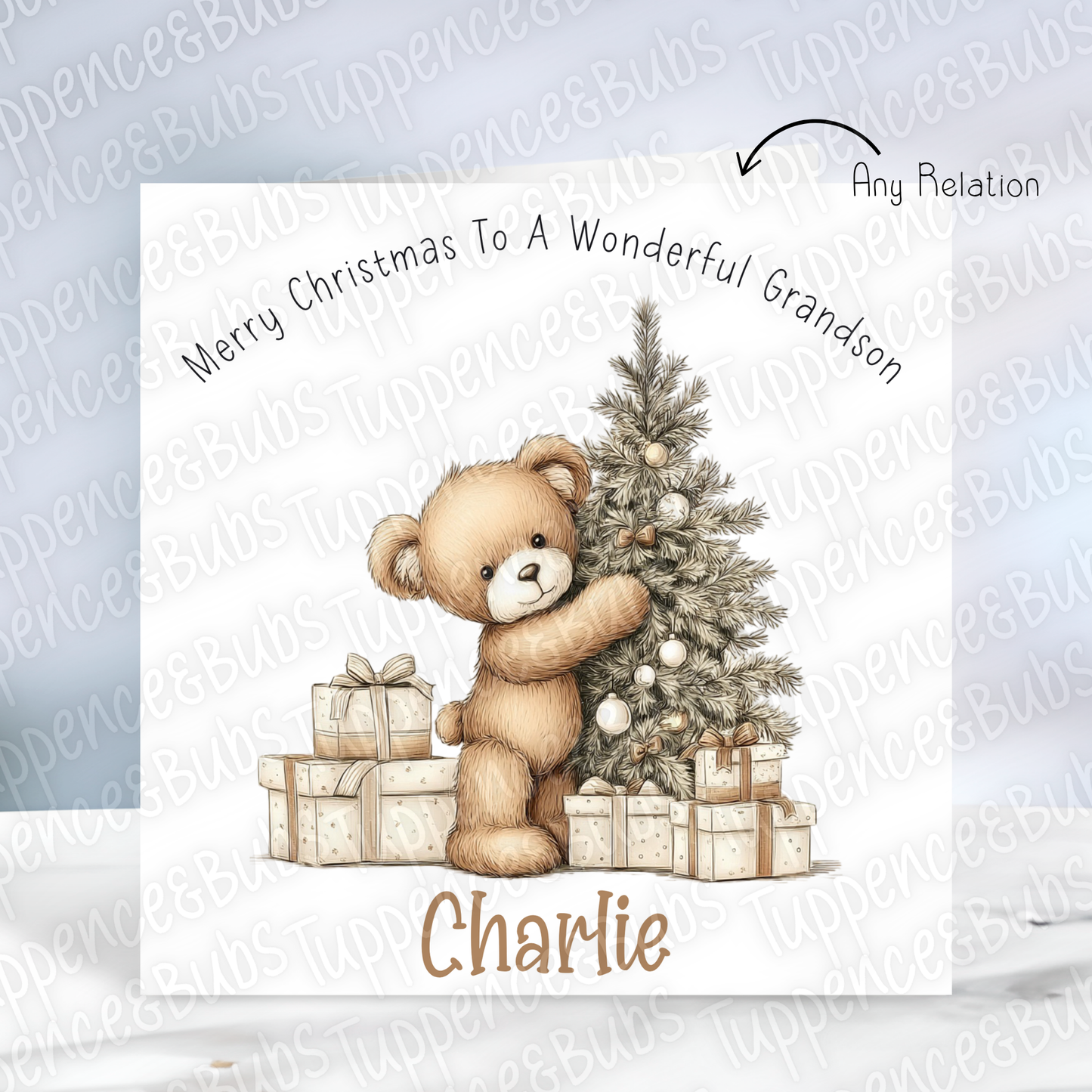 Teddy Bear Themed Christmas Card - 4 Designs