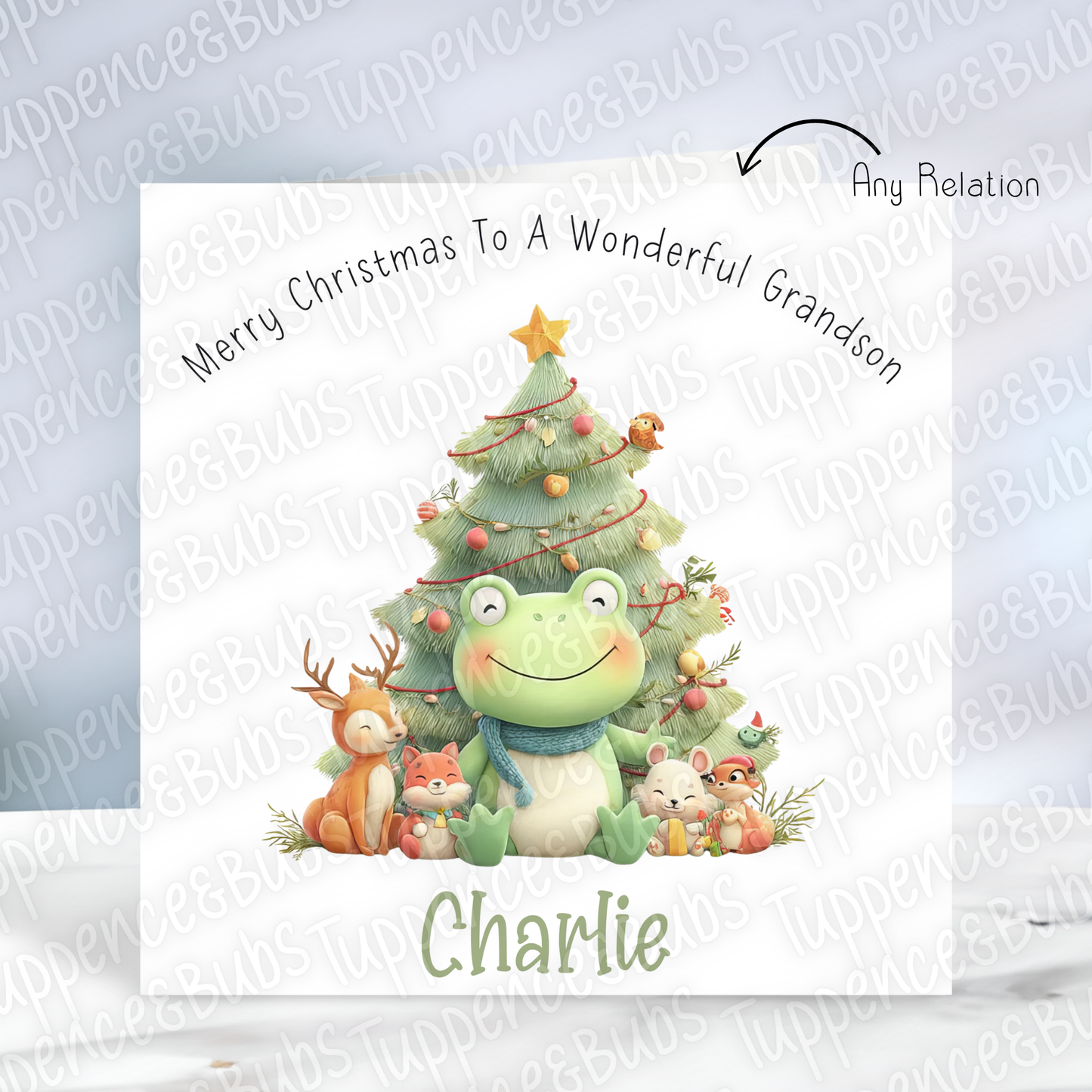 Cute Frog Themed Christmas Card - 3 Designs