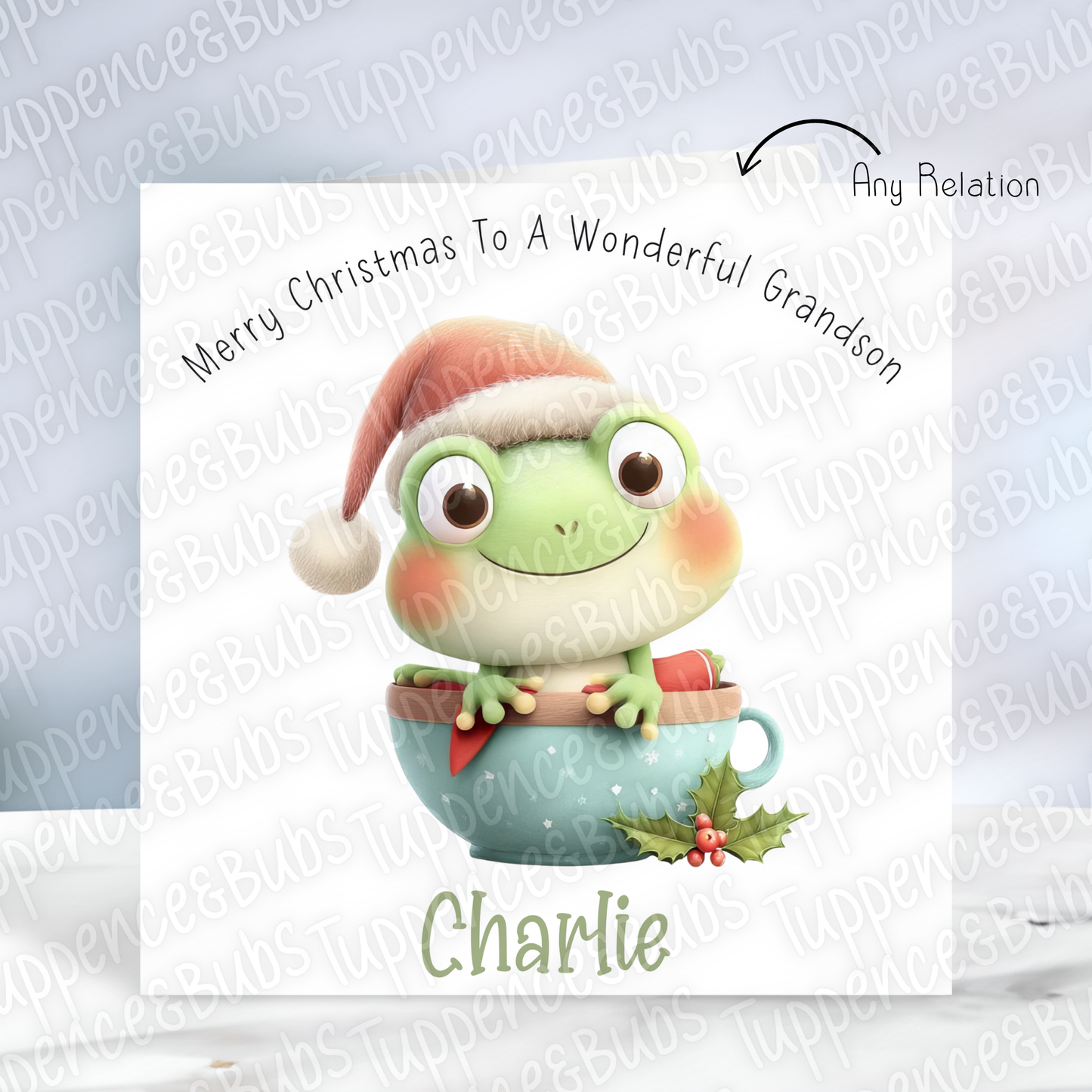 Cute Frog Themed Christmas Card - 3 Designs