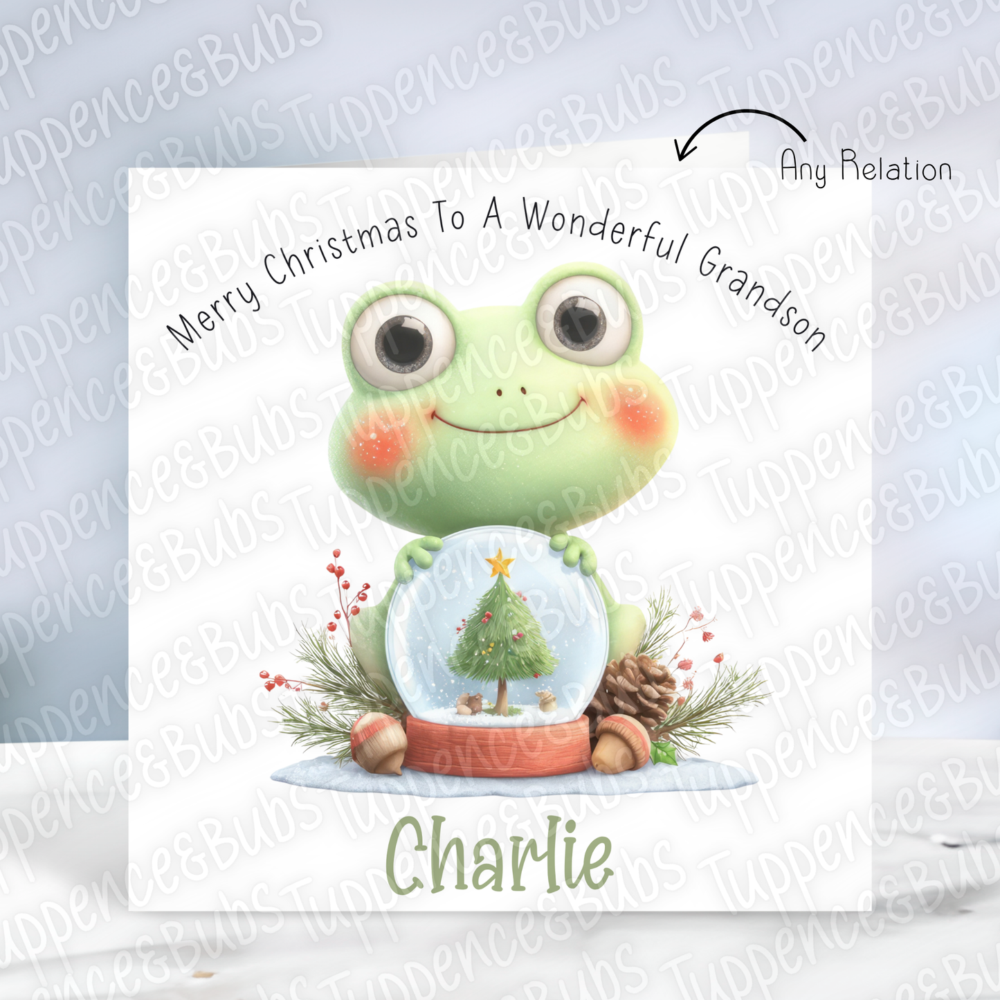 Cute Frog Themed Christmas Card - 3 Designs