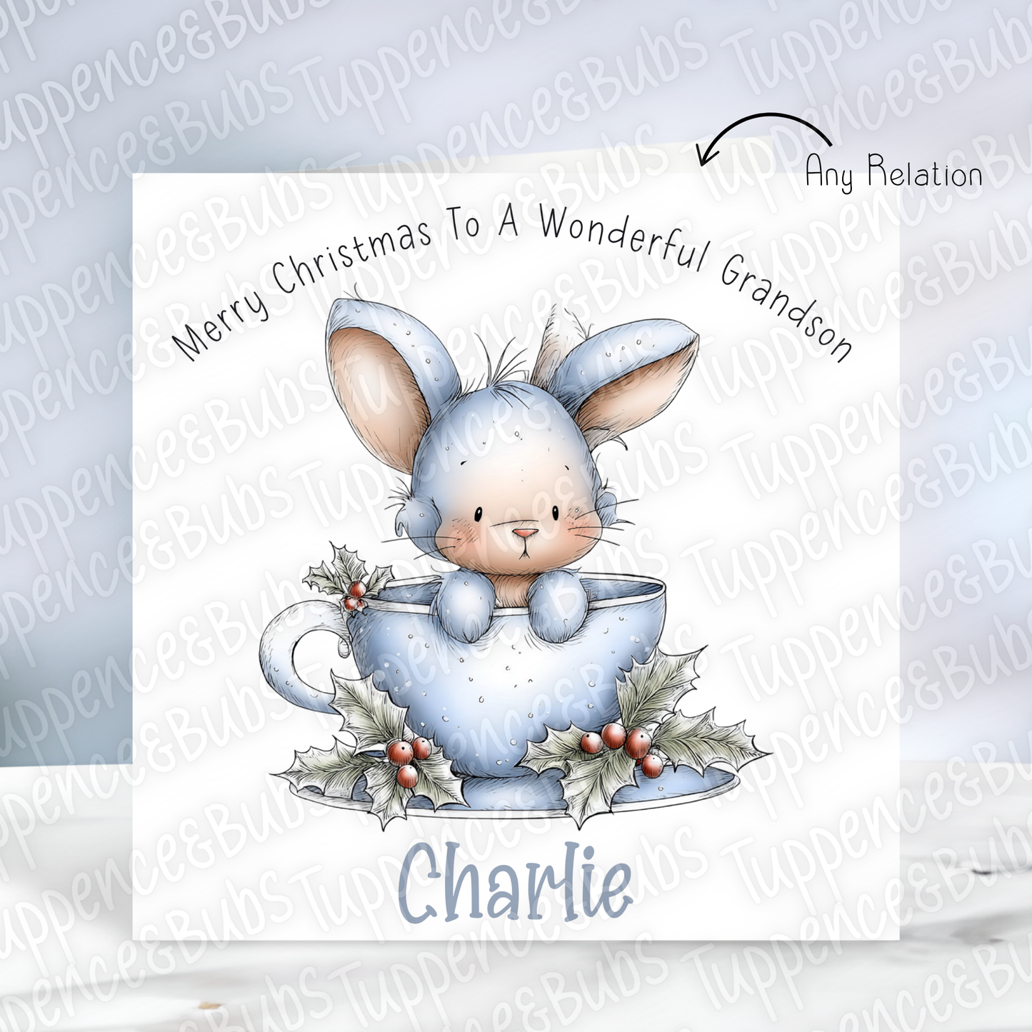 Rabbit Themed Christmas Card - 3 Designs