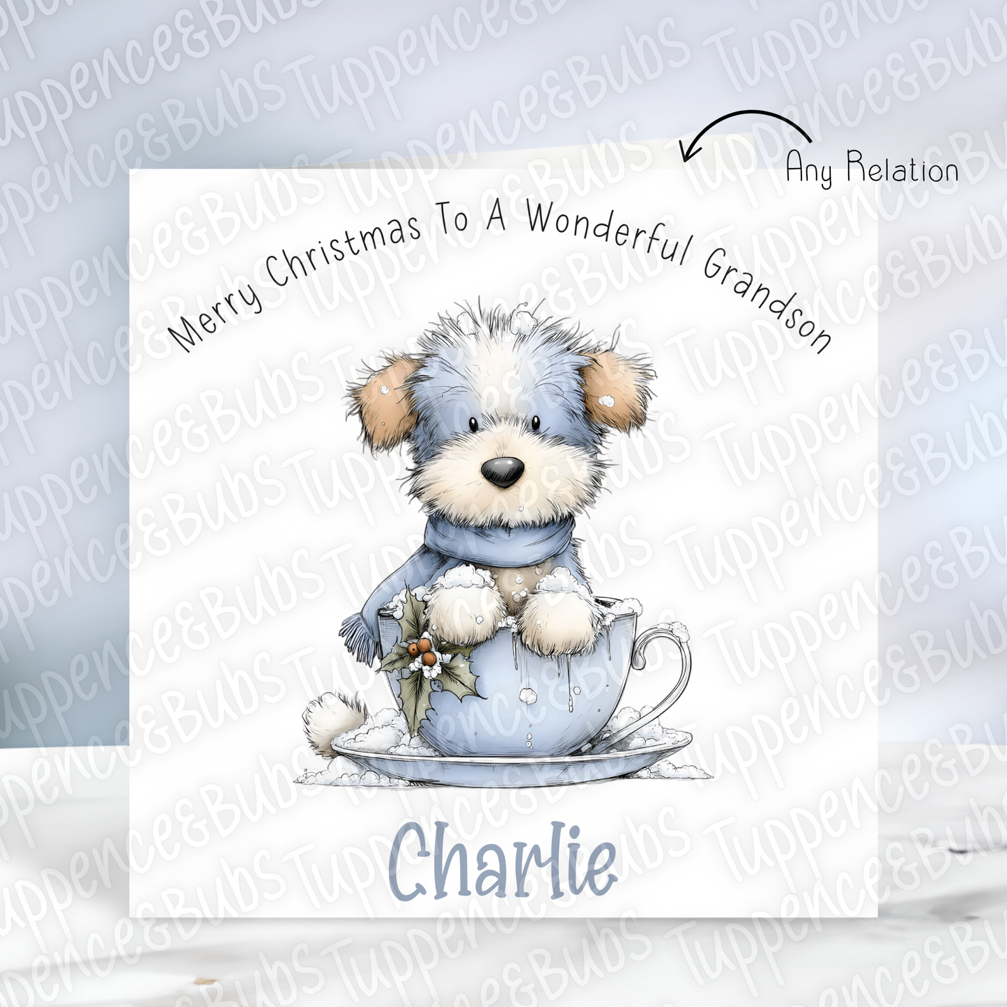 Dog & Snowman Themed, Christmas Card