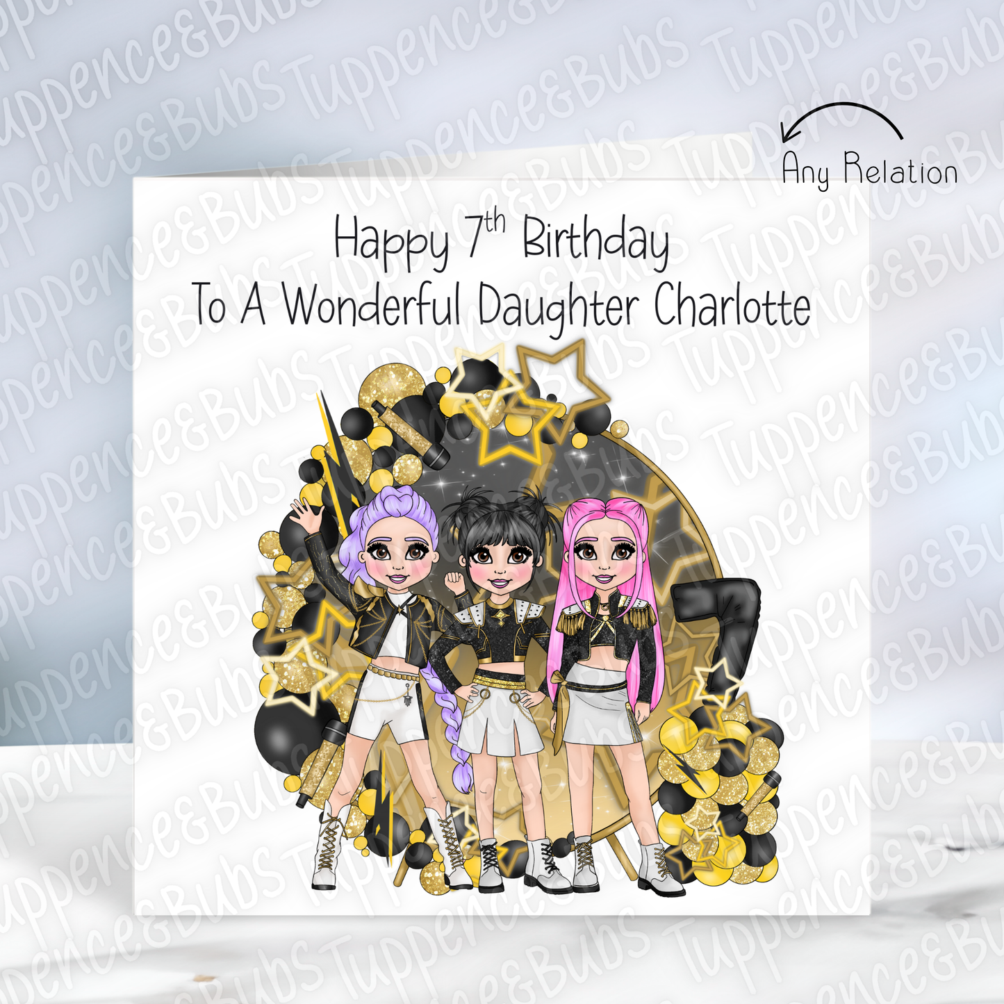 K Pop Themed Birthday Card