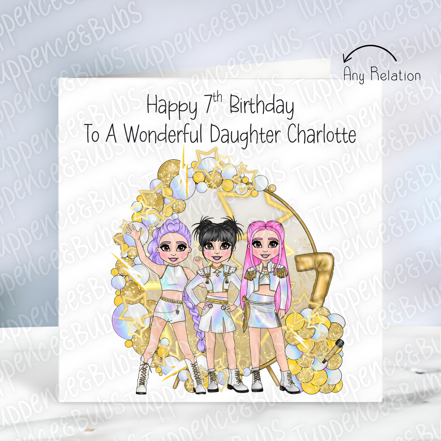 K Pop Themed Birthday Card