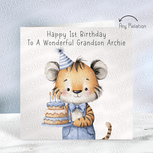 Tiger Themed Birthday Card