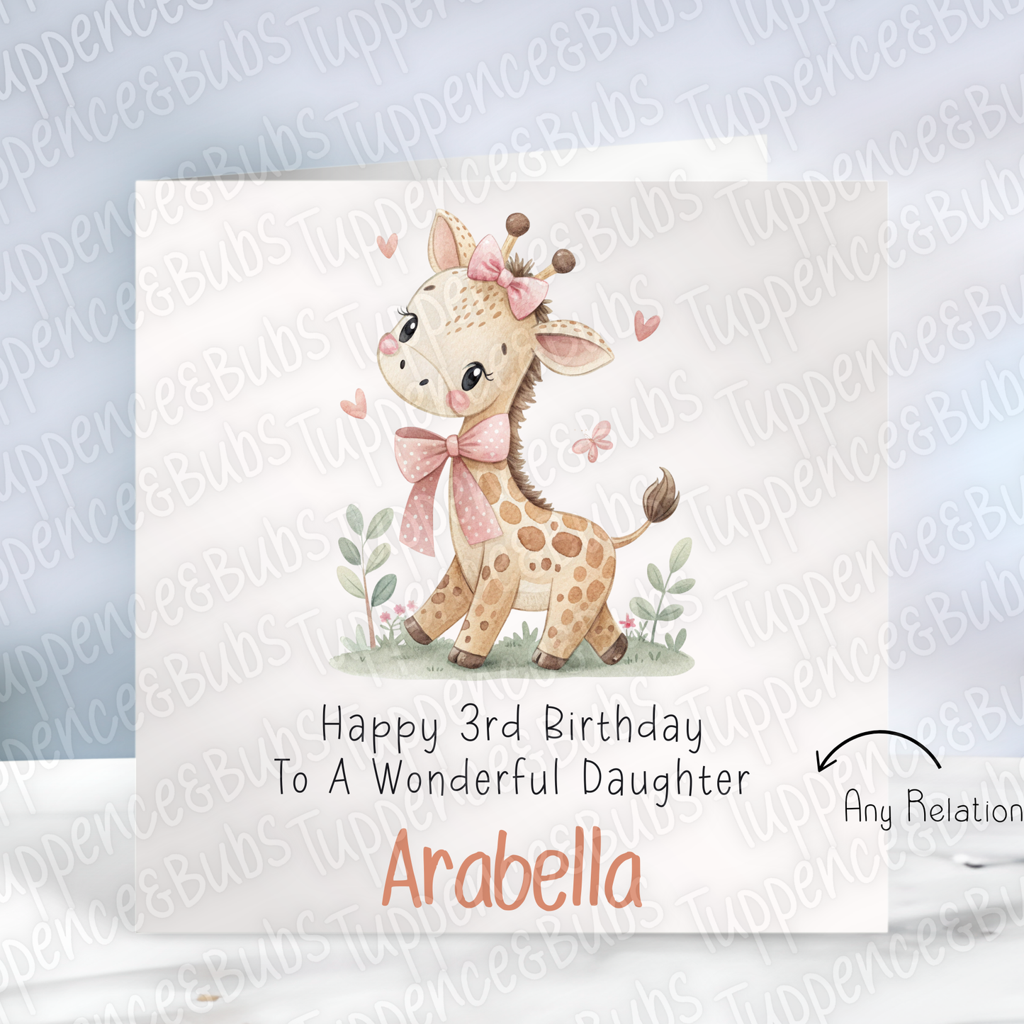 Cute Giraffe With Pink Bow - 2 designs